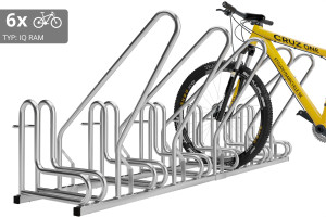 Stojan na 6 bicyklov s rámom na uzamykanie IQ, pozinkovaný Stojan na 6 bicyklov s rámom na uzamykanie IQ, pozinkovaný