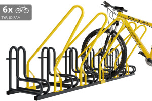 Stojan na 6 bicyklov s rámom na uzamykanie IQ, farebný