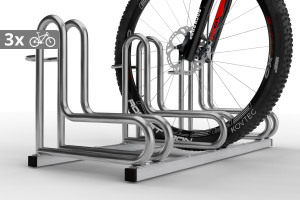 Stojan na bicykle IQ 3 miestny, nerezový