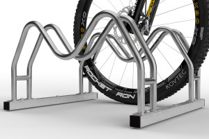 Obojstranný stojan na 2 bicykle MEGA, nerezový