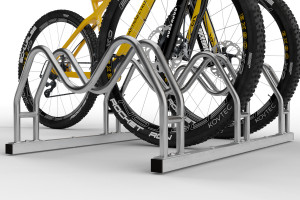 Obojstranný stojan na 3 bicykle MEGA, nerezový Obojstranný stojan na 3 bicykle MEGA, nerezový