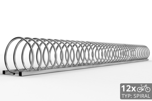 Stojan na 12 bicyklov SPIRAL, 330 cm pozinkovaný