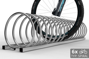 Stojan na 6 bicyklov SPIRAL, 150 cm pozinkovaný