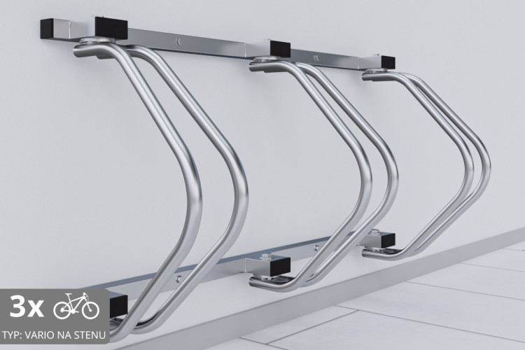 Otočný stojan na 3 bicykle na stenu
