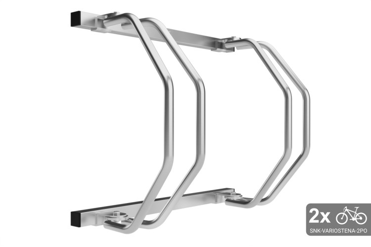 Stojan na 2 bicykle na stenu, pozinkovaný