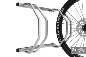 Stojan na 2 bicykle na stenu, pozinkovaný Stojan na 2 bicykle na stenu, pozinkovaný