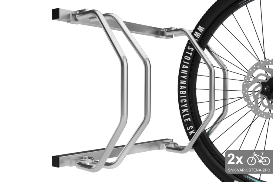 Stojan na 2 bicykle na stenu, pozinkovaný