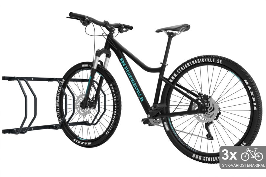 Stojan na 3 bicykle na stenu, farebný