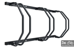 Stojan na 3 bicykle na stenu, farebný
