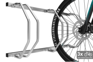 Stojan na 3 bicykle na stenu, pozinkovaný Stojan na 3 bicykle na stenu, pozinkovaný