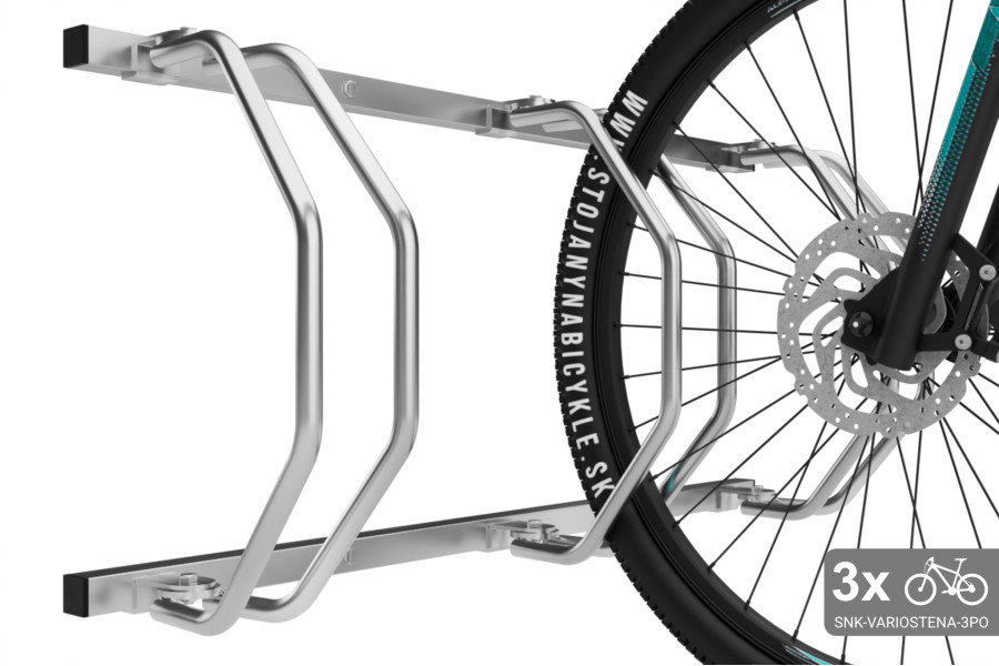 Stojan na 3 bicykle na stenu, pozinkovaný