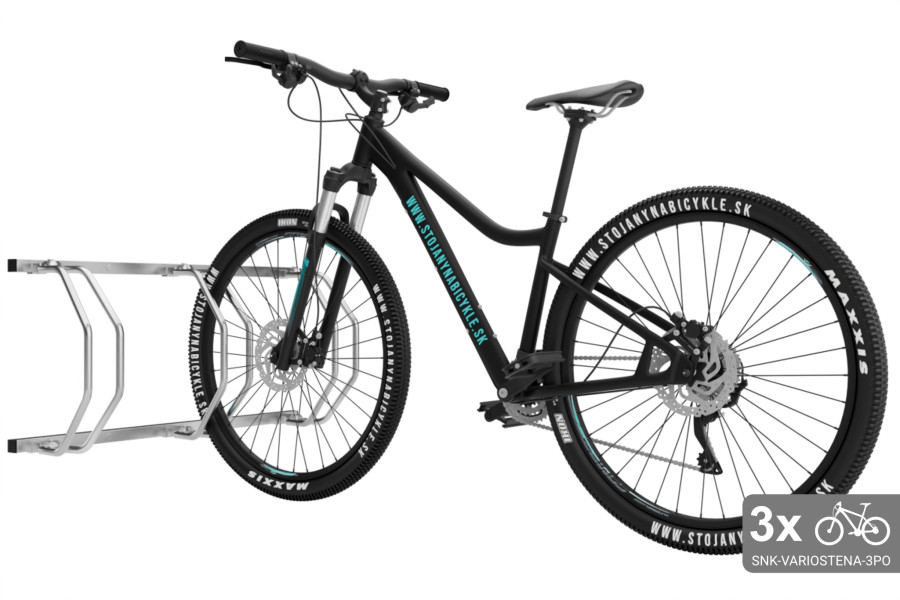 Stojan na 3 bicykle na stenu, pozinkovaný