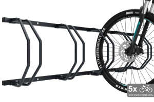 Stojan na 5 bicyklov na stenu, farebný Stojan na 5 bicyklov na stenu, farebný