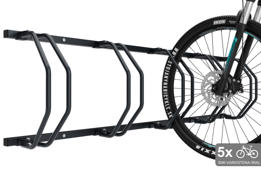Stojan na 5 bicyklov na stenu, farebný