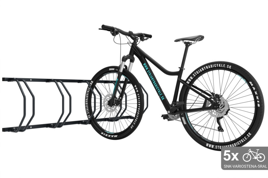 Stojan na 5 bicyklov na stenu, farebný