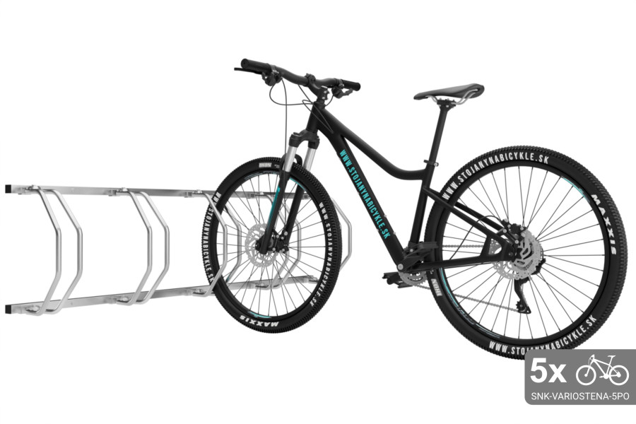 Stojan na 5 bicyklov na stenu, pozinkovaný