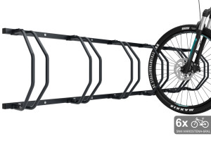 Stojan na 6 bicyklov na stenu, farebný Stojan na 6 bicyklov na stenu, farebný