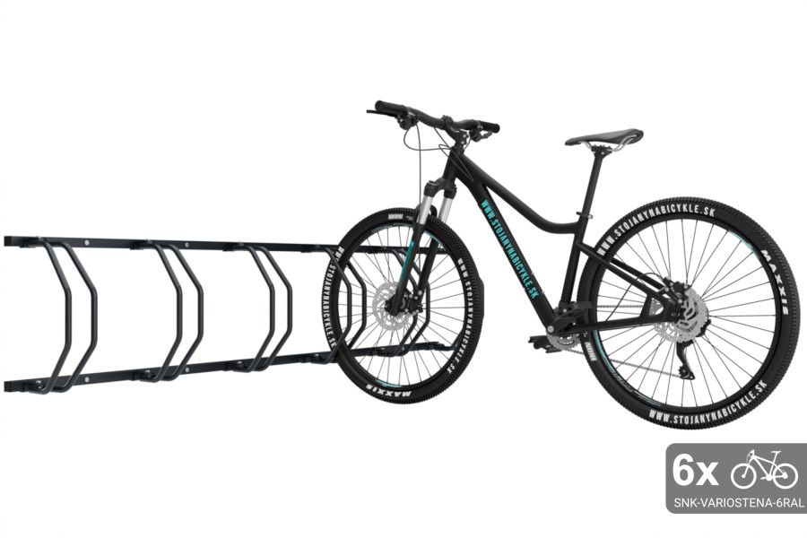 Stojan na 6 bicyklov na stenu, farebný