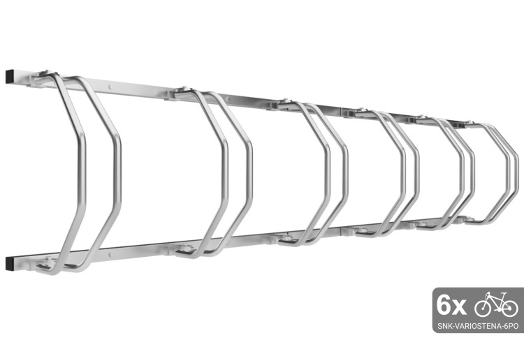 Stojan na 6 bicyklov na stenu, pozinkovaný