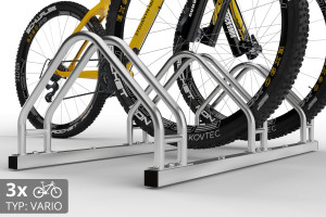 Obojstranný stojan na 3 bicykle VARIOS 3 miestny, pozinkovaný Obojstranný stojan na 3 bicykle VARIOS 3 miestny, pozinkovaný