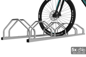 Obojstranný stojan na 5 bicyklov, VARIO 5 miestny, nerezový