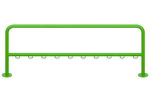 Stojan na kolobežky 10 miestny, 200cm, farebný