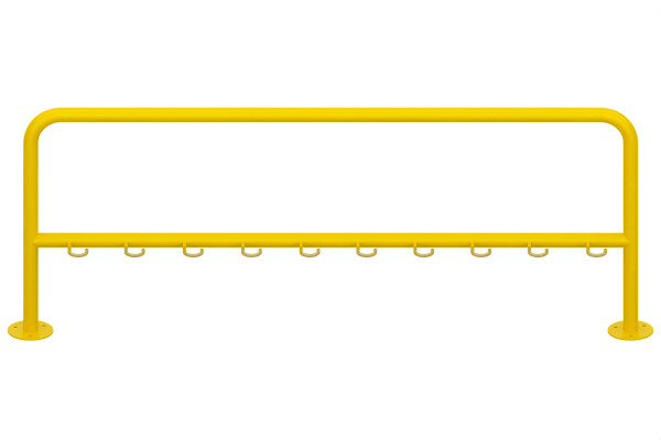 Stojan na kolobežky 10 miestny, 200cm, farebný