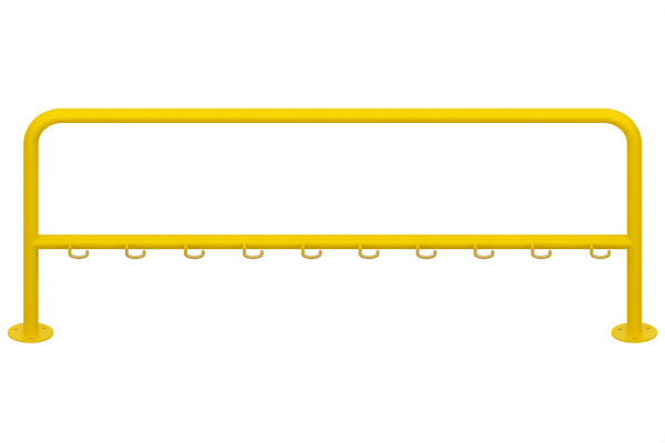 Stojan na kolobežky 10 miestny, 200cm, farebný