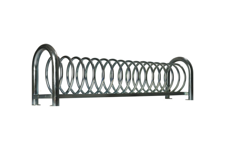 Stojan na 6 bicyklov SPIRAL s nohami, 150 cm pozinkovaný